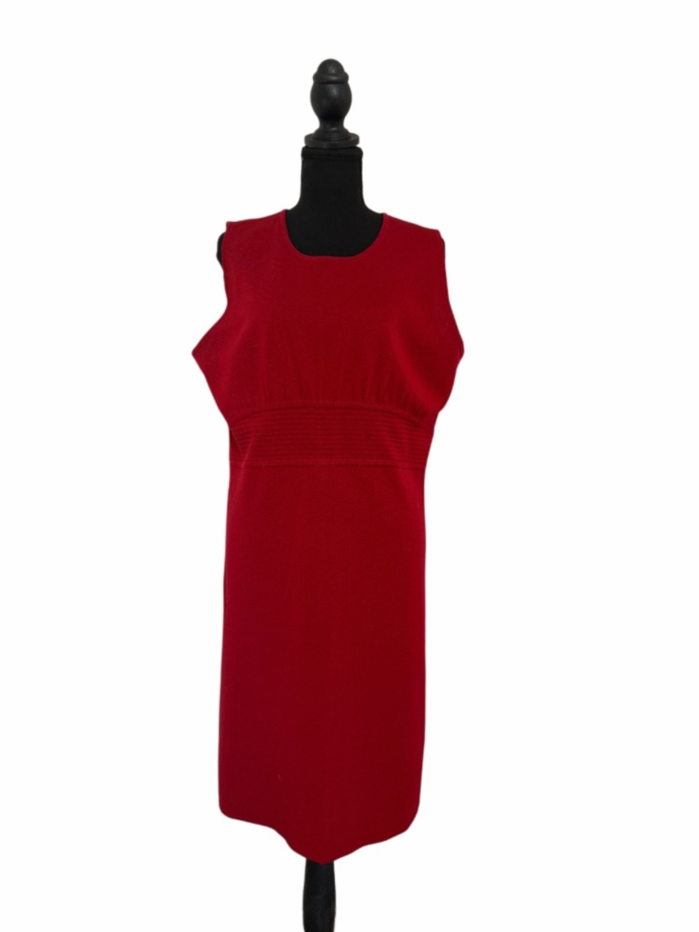 Misook Red Sleeveless Midi Dress